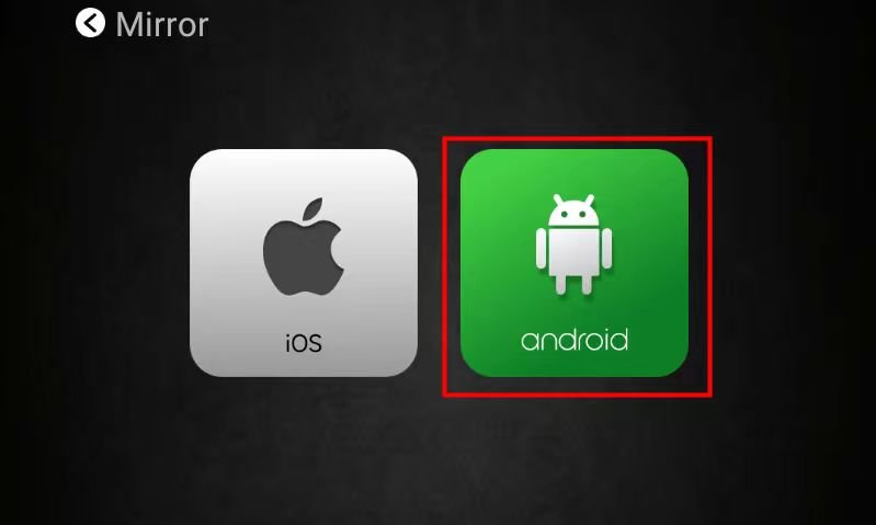 Mirror Android selection highlighted