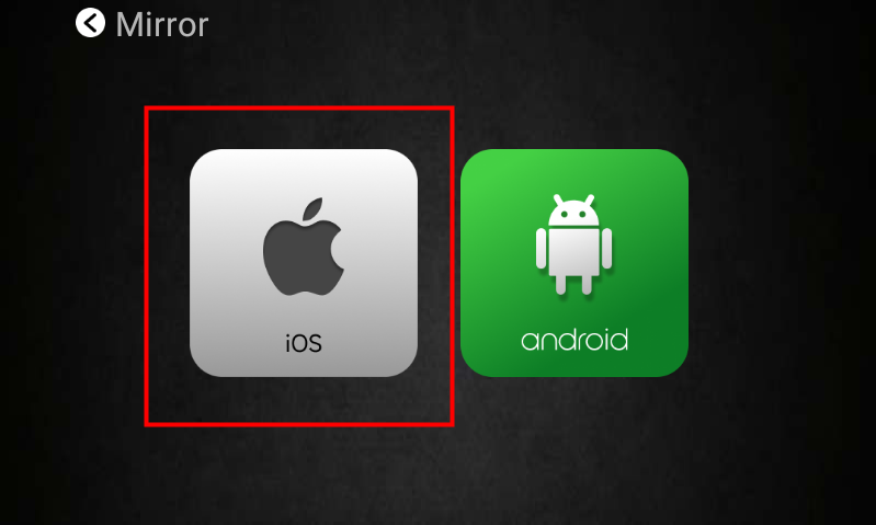 Mirror iOS selection highlighted