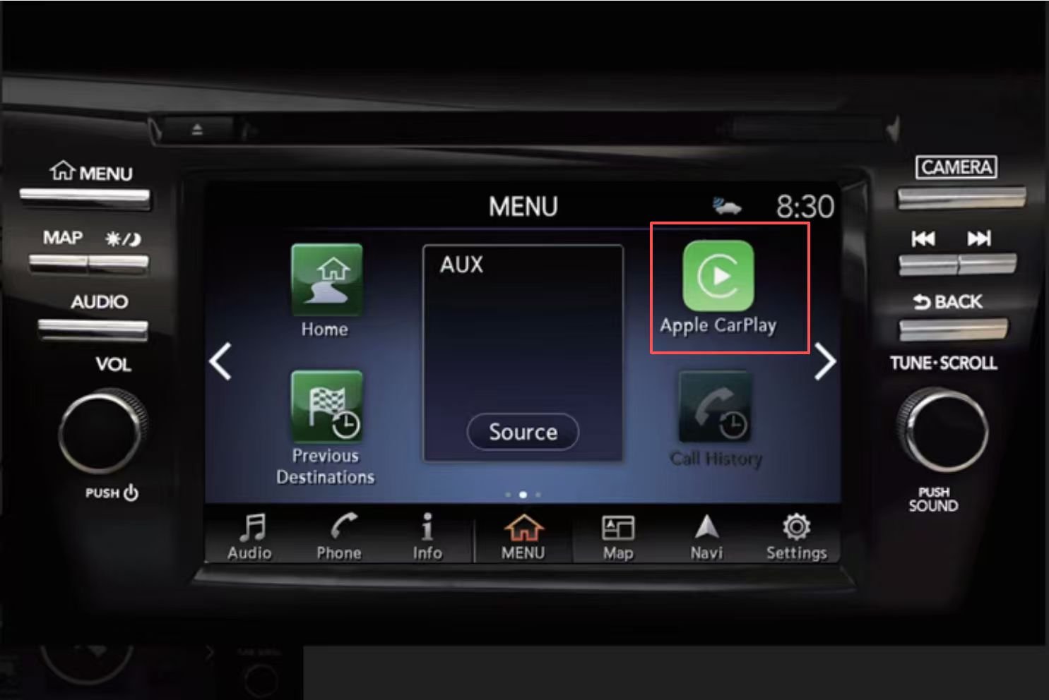 OEM Carplay icon highlighted